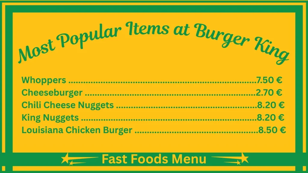 Burger King Menu Prices In Luxembourg 2 Most Popular Items On the Burger King Menu in Luxembourg