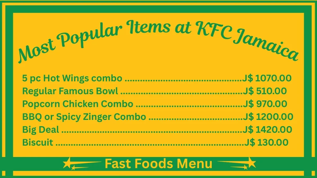KFC Menu Prices In Jamaica 2 Most Popular Items On the KFC Menu in Jamaica