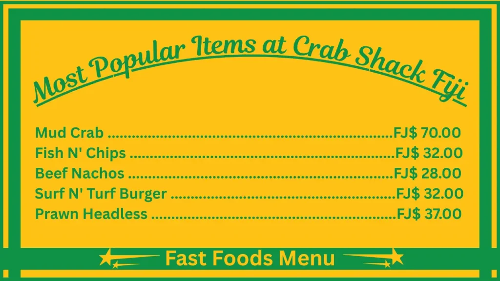 Crab Shack Menu With Prices In Fiji 2 Most Popular Items On the Crab Shack Menu