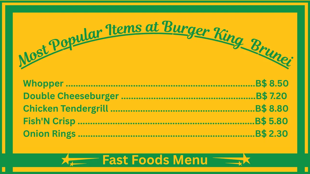 Burger King Menu With Prices In Brunei 2 Most Popular Items at Burger King Brunei