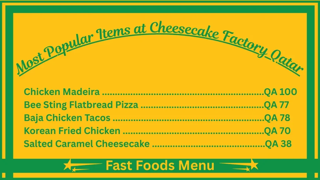 Cheesecake Factory Menu Prices In Qatar 2 Most Popular Items at Cheesecake Factory Qatar
