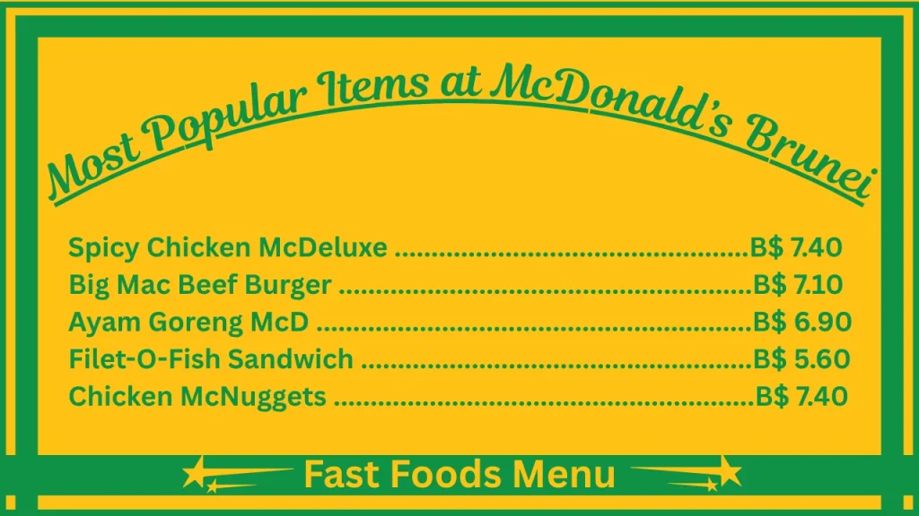 McDonald's Menu Prices In Brunei 2 Most Popular Items on the McDonald’s Brunei Menu