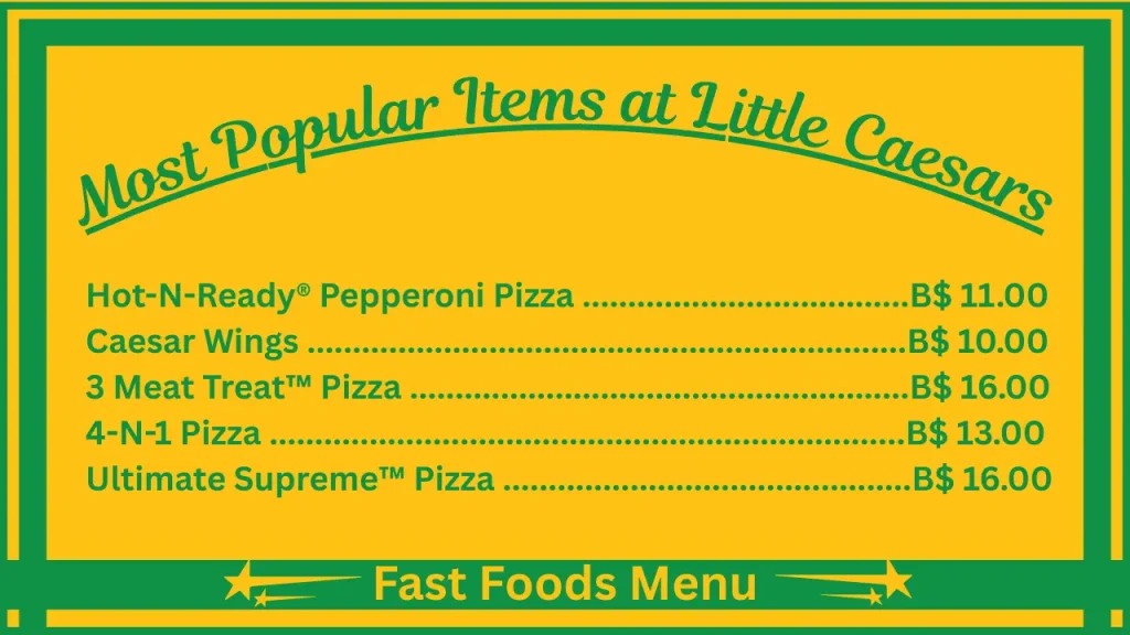 Little Caesars Menu Prices In Bahamas 2 Most Popular Items at Little Caesars