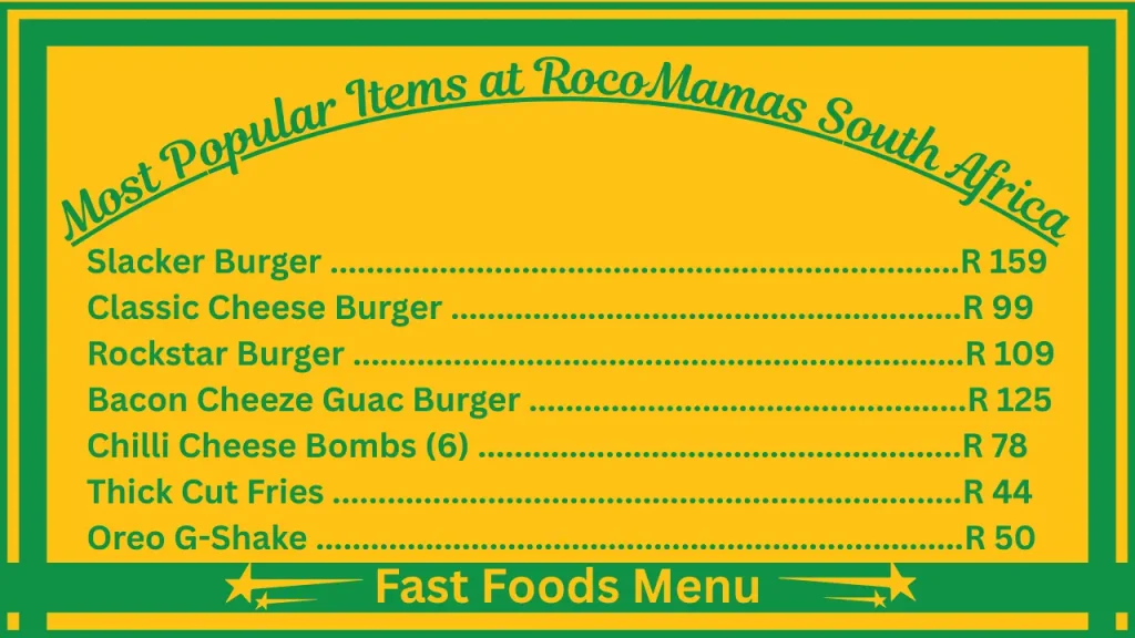 Most Popular Items at RocoMamas