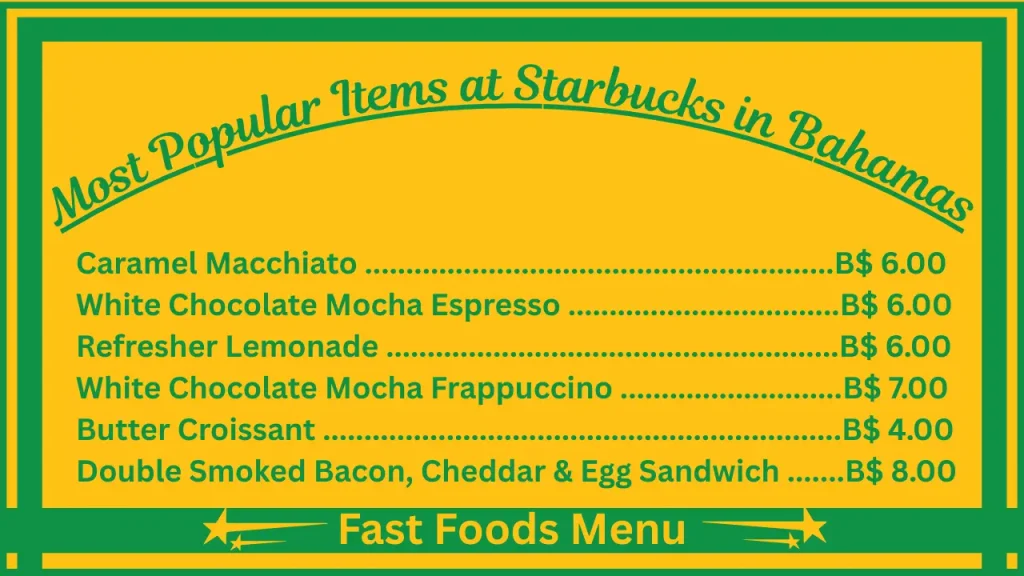 Starbucks Menu With Prices In Bahamas 2 Most Popular Items at Starbucks Bahamas