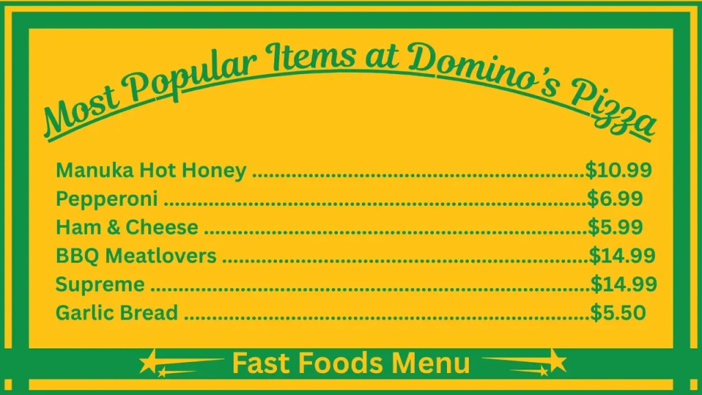 Most Popular Items at Domino’s Pizza New Zealand