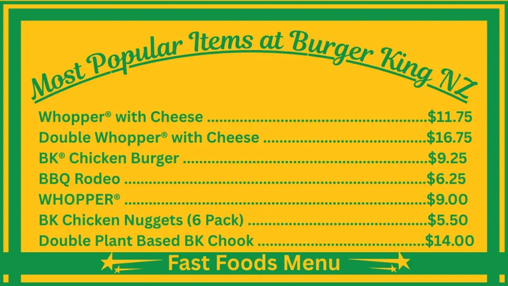 Most Popular Items on the BK menu