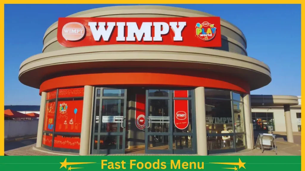 Wimpy South Africa Menu and prices
