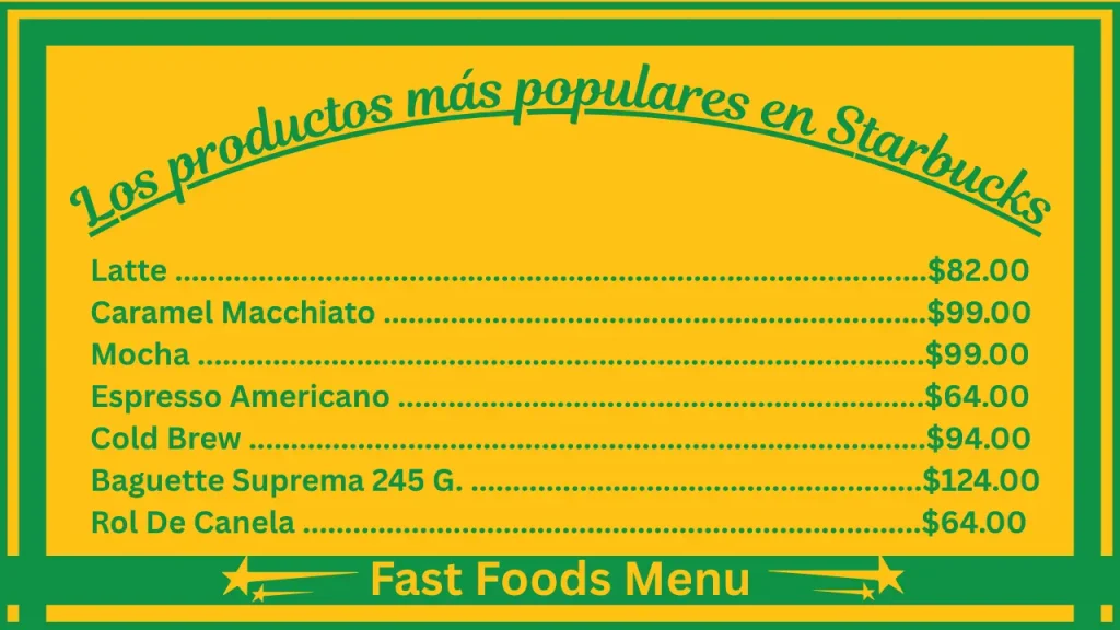 Menú y precios de Starbucks en México 2 Los productos más populares del menú de Starbucks Mexico