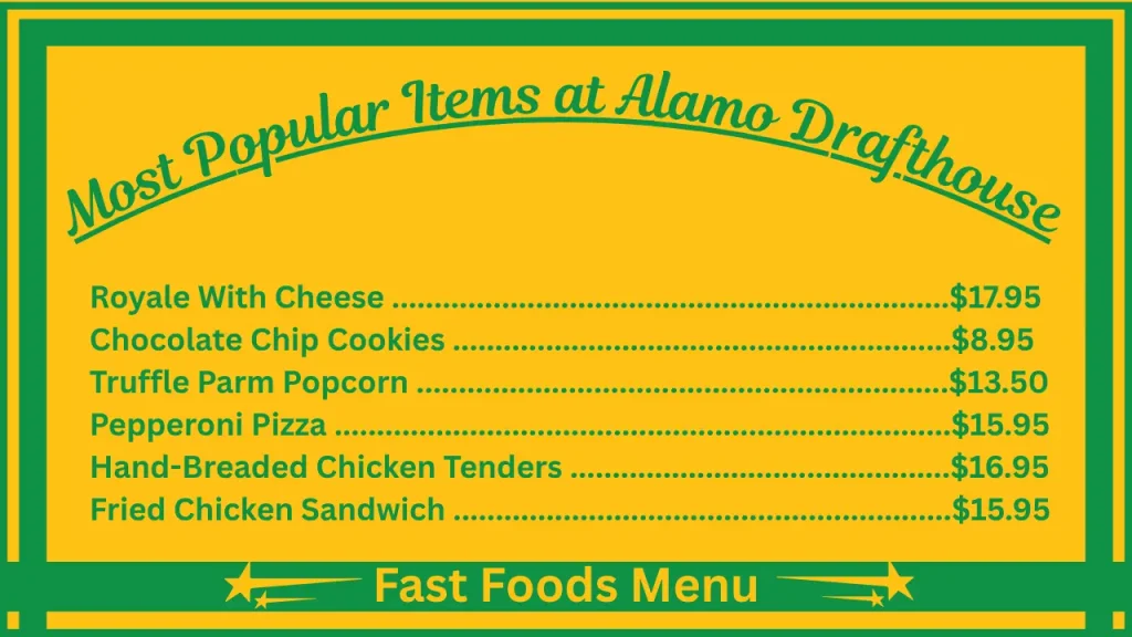 Alamo Drafthouse Menu Prices in USA 2 Most Popular Items on the Alamo Drafthouse Menu in USA