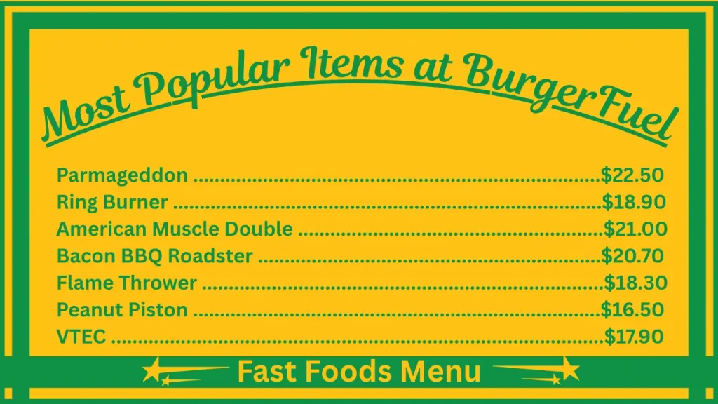 BurgerFuel Menu With Prices in New Zealand 2 Most Popular Items on the BurgerFuel NZ Menu