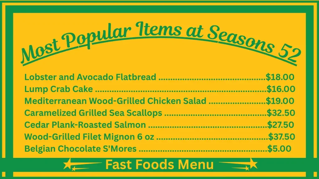Seasons 52 Menu Prices In USA 2 Most Popular Items on the Seasons 52 Menu