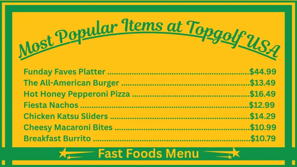Topgolf Menu Prices In USA 2 Most Popular Items on the Topgolf USA menu
