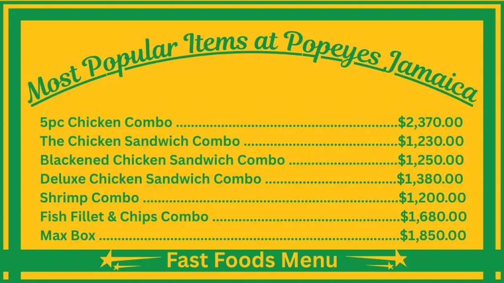 Popeyes Menu Prices In Jamaica 2 Most Popular Items on the Popeyes Jamaica Menu